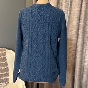 Southern Proper Navy Cable Knit Crewneck Sweater